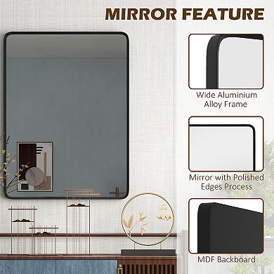 30 X 22 Inch Wall Mirror Aluminum Frame Rectangular Wall Mirrors For Bathroom