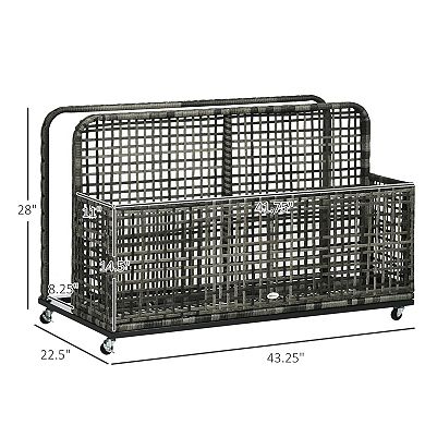 Outsunny Pool Float Storage With Wheels, Pool Caddy