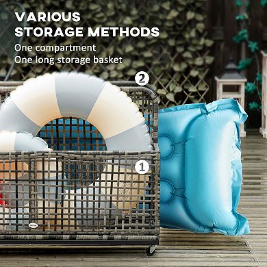 Outsunny Pool Float Storage With Wheels, Pool Caddy