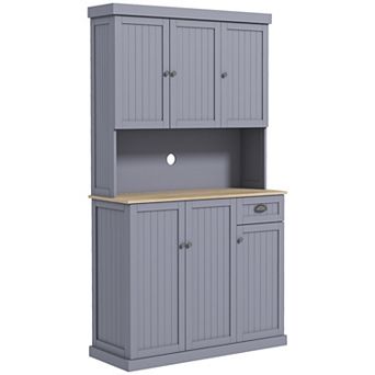 71" Modern Freestanding Kitchen Pantry Cabinet With Adjustable Shelves & Drawer