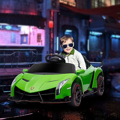 Lamborghini Veneno Licensed Kids Ride On Car W/ Bluetooth, Green