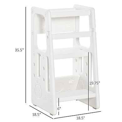Toddler Tower With Adjustable Platform, Toddler Kitchen Step Stool Helper
