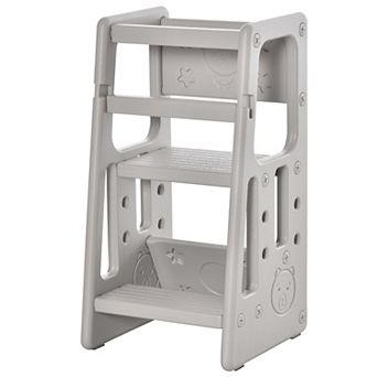Qaba Toddler Tower with Adjustable Height, Toddler Step Stool