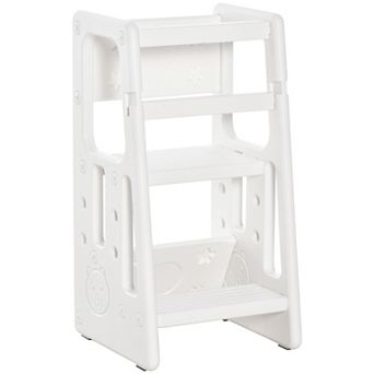 Qaba Toddler Tower with Adjustable Height, Toddler Step Stool