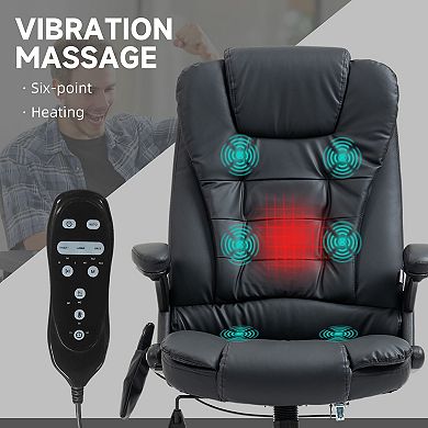 Homcom High-back Vibration Massage Chair, Heating Office Chair