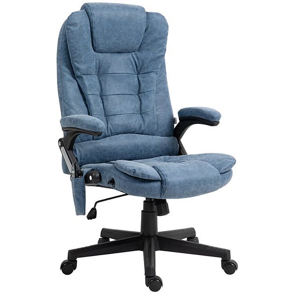 Homcom High-back Vibration Massage Chair, Heating Office Chair - Blue
