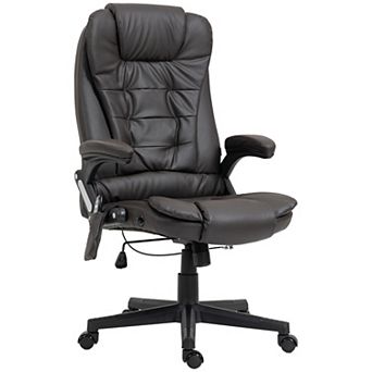 HOMCOM High-Back Vibration Massage Chair, Heating Office Chair, Dark