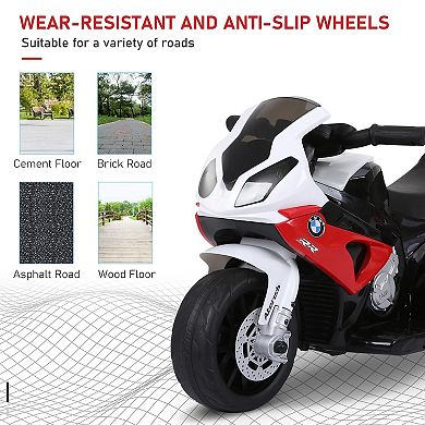 Aosom 6v Kids Motorcycle Licensed Bmw, Toddler Motorcycle, With Headlight, Music