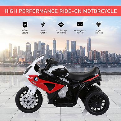 Aosom 6v Kids Motorcycle Licensed Bmw, Toddler Motorcycle, With Headlight, Music