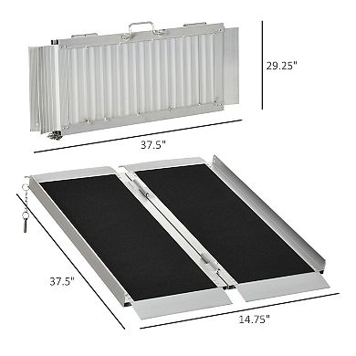 Aluminum And Pvc Lightweight Mobility Ramp With Single-fold Function & Handle 3ft. long