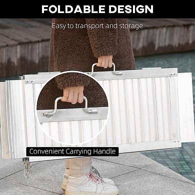 Aluminum And Pvc Lightweight Mobility Ramp With Single-fold Function & Handle 3ft. long