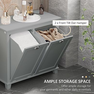 Bathroom Display Stand Tower W/open Depot For Easy Use & Towel Cupboard, Gray