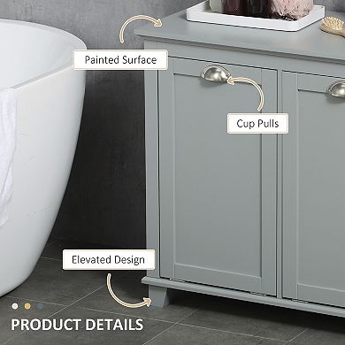Bathroom Display Stand Tower W/open Depot For Easy Use & Towel Cupboard, Gray