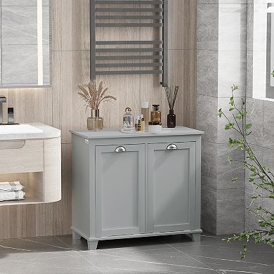 Bathroom Display Stand Tower W/open Depot For Easy Use & Towel Cupboard, Gray