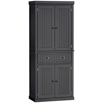 Homcom 72” Tall Colonial Style Free Standing Kitchen Pantry Storage Cabinet