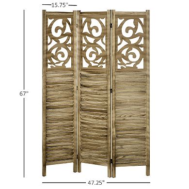 Homcom 3 Panel Room Divider 5.5 Ft Tall Portable Indoor Folding Privacy Brown