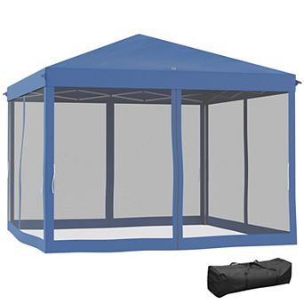 Outsunny 10ft x 10' Pop Up Canopy with 4 Removable Sidewalls