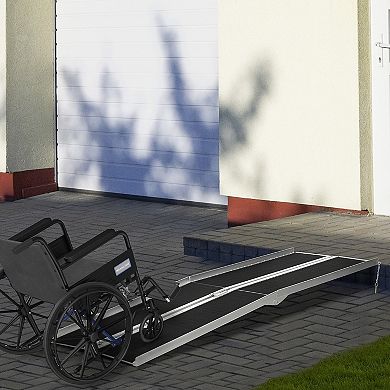 HOMCOM Portable Wheelchair Ramp for Home, Threshold Handicap Ramp 8ft