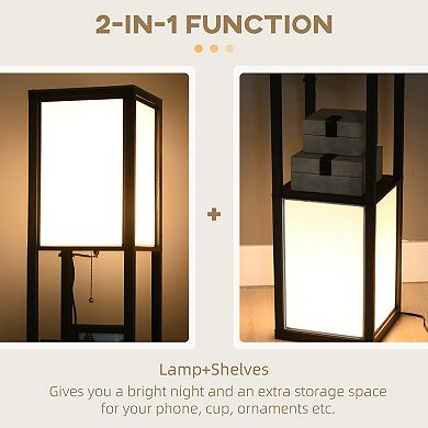 Homcom Modern Floor Lamp W/ 2 Light, Standing Lamp For Living Room
