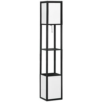 Homcom Modern Floor Lamp W/ 2 Light, Standing Lamp For Living Room