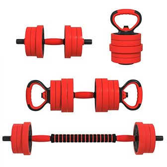 66lbs Dumbbells Set Used As Barbell, Kettlebell, Push Up Stand