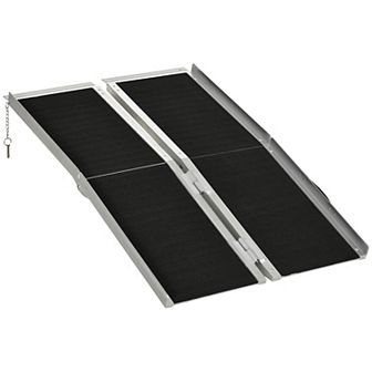 Folding Aluminum Wheelchair Ramp Portable Mobility Scooter Carrier, 4 ft. long