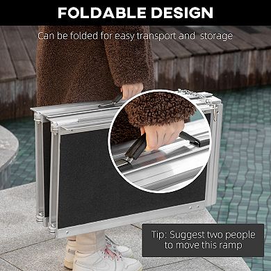 Portable Portable Wheelchair Ramp for Home, Threshold Handicap Ramp