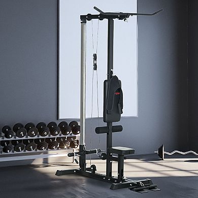 Soozier Cable Machine Lat Pull Down Machines with Flip-Up Footplate