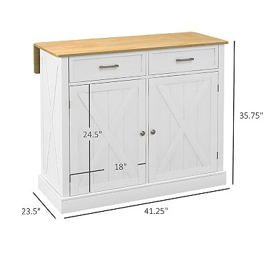 Homcom Kitchen Island With Drop Leaf Kitchen Cart With Storage