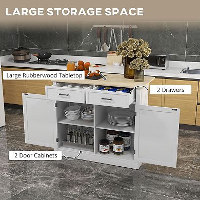 Homcom Kitchen Island With Drop Leaf Kitchen Cart With Storage