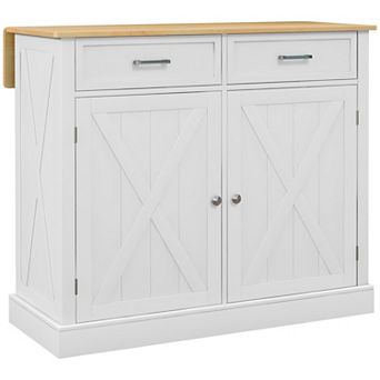 Homcom Kitchen Island With Drop Leaf Kitchen Cart With Storage