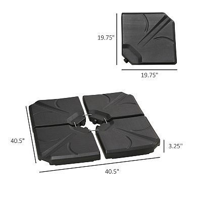Outsunny 4 Pieces Patio Umbrella Base w/ U-Locking