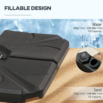 Outsunny 4 Pieces Patio Umbrella Base w/ U-Locking