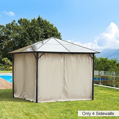 Outsunny 9.84ft x 9.84' Gazebo Sidewall Set with Hooks/C-Rings