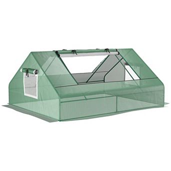 Mini Tunnel house, Garden Planting Shed w/ Zipper Windows, Door