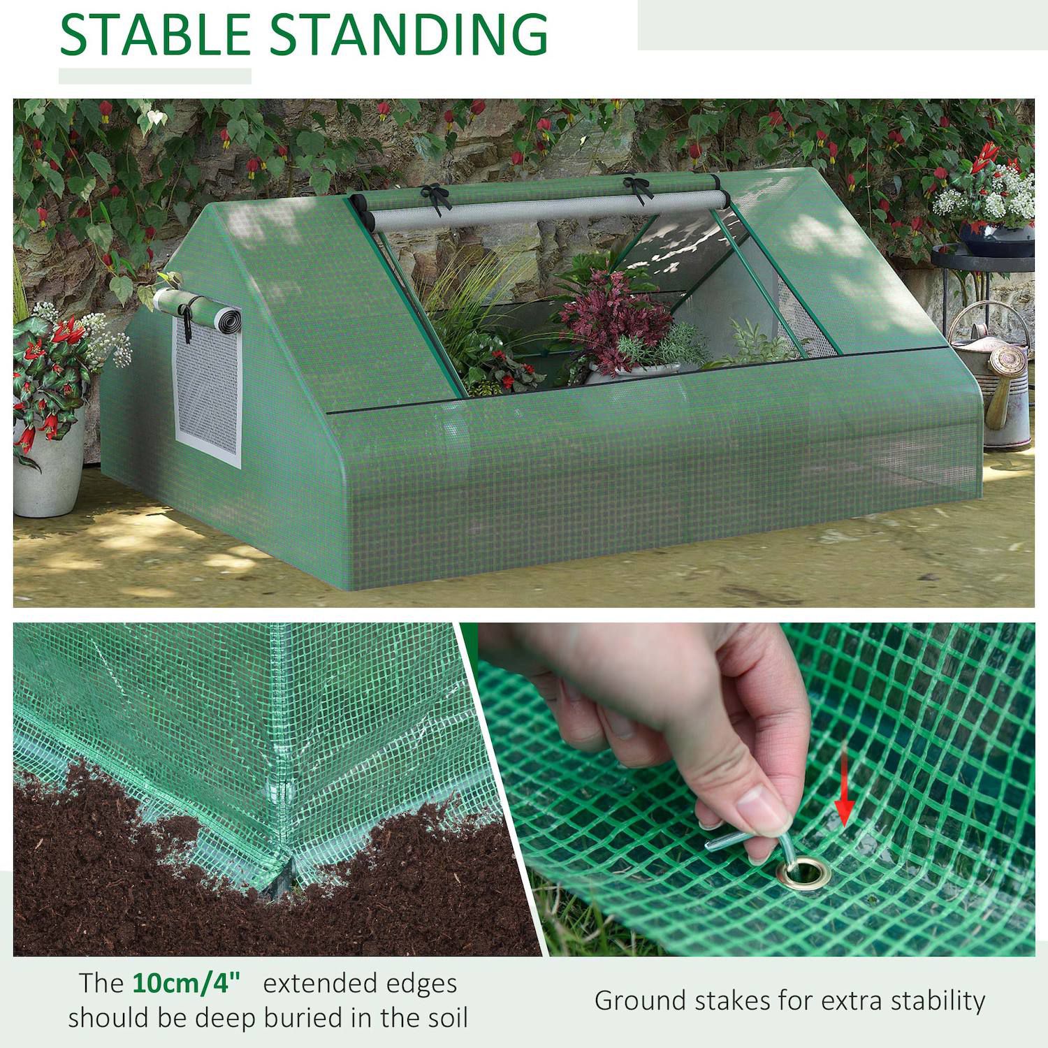 Outsunny 63" X 54" X 71" Greenhouse Portable Hot House For Plants With Zipper Door And Mesh Window For Outdoor, Garden, Patio, White