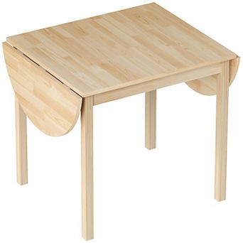 HOMCOM 55inch Wood Kitchen Table, Drop Leaf Tables for Small Spaces