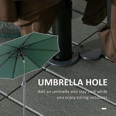 Outsunny 6 Piece Patio Dining Set with Umbrella Hole, Cushions,