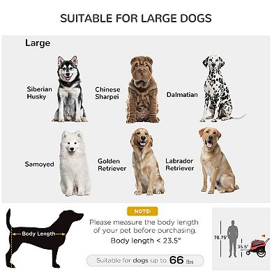 Aosom 2-in-1 Dog Bike Trailer Pet Stroller Carrier For Large Dogs