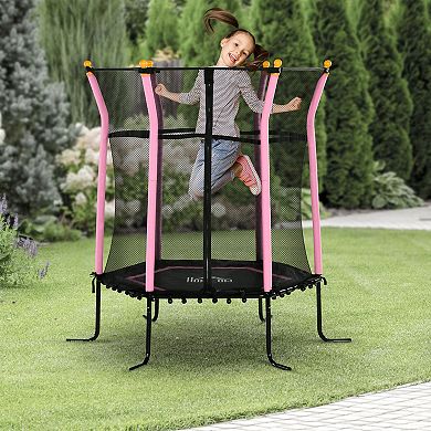 Trampoline For Kids With Net For Indoor/outdoor Use, Pink
