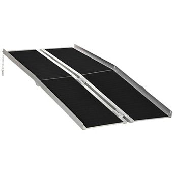 Folding Aluminum Wheelchair Ramp Portable Mobility Scooter Carrier, 6 ft. long