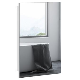 Kleankin Bathroom Medicine Cabinet, Recessed Mirror Cabinet, White
