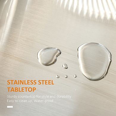 HOMCOM Rolling Kitchen Island on Wheels with Drawer, Spice Rack,