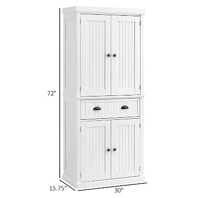 Tall Colonial Style Free Standing Kitchen Pantry Storage Hutch