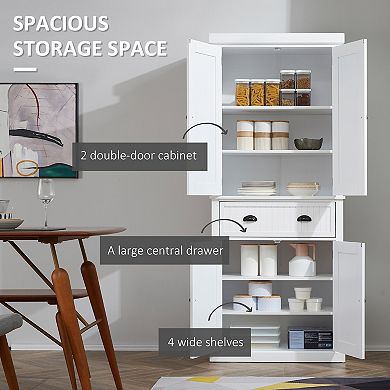 Tall Colonial Style Free Standing Kitchen Pantry Storage Hutch
