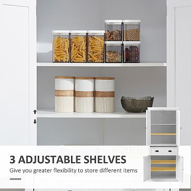 Tall Colonial Style Free Standing Kitchen Pantry Storage Hutch