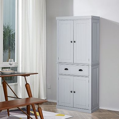 Tall Colonial Style Free Standing Kitchen Pantry Storage Hutch