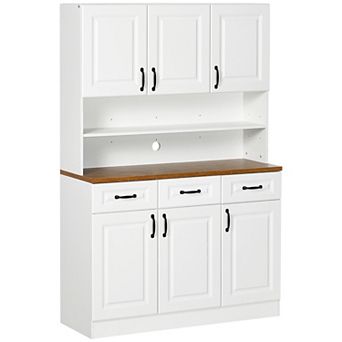 Homcom 71" Kitchen Pantry, Farmhouse Storage Cabinet With Drawers, Doors