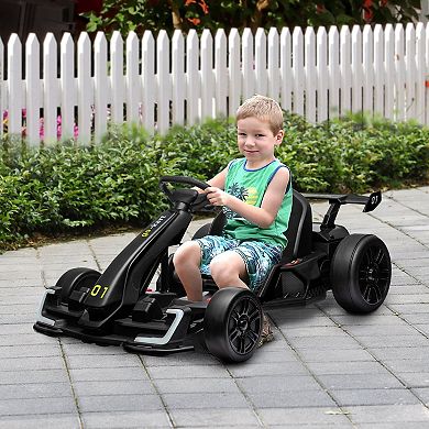 Aosom 24v 7.5 Mph Electric Go Kart With Adjustable Seat, Slow Start