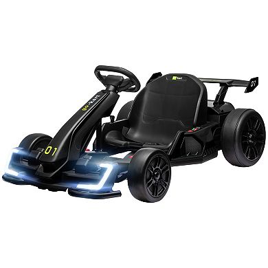 Aosom 24v 7.5 Mph Electric Go Kart With Adjustable Seat, Slow Start